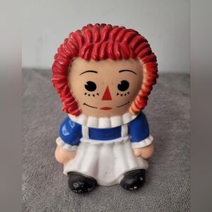 Vintage 70s Raggedy Ann Plastic Coin Piggy Bank Bobbs Merrill Play Pal 7"